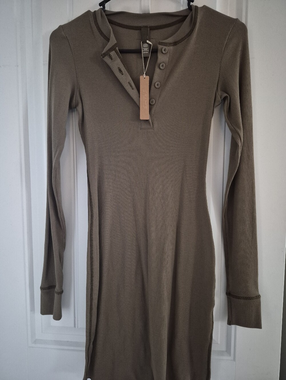 SKIMS Henley Ribbed Dress - Sz S